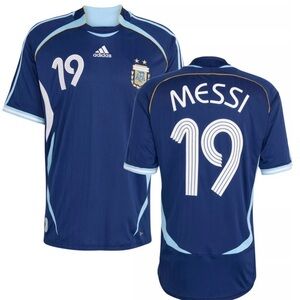 Adidas Adult Argentina Lionel Messi #19 2006 Vintage Away Jersey, Size Large